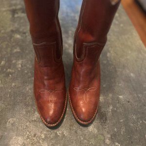 Vintage Cobbies Women's Brown Leather Western Cowboy Boots Size 8 1/2 B